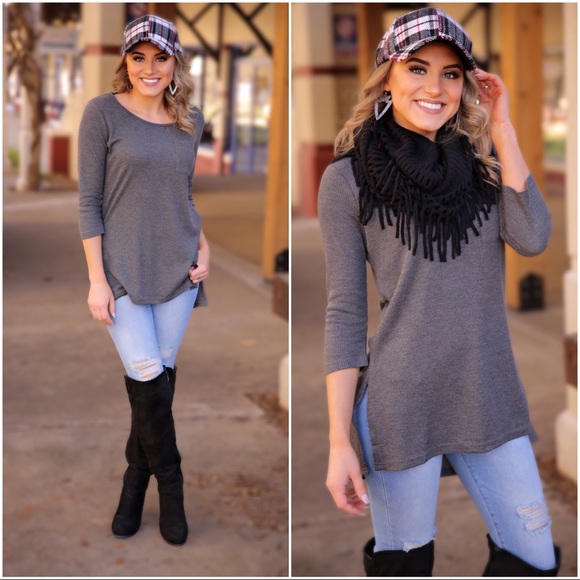 Black Chenille Tassel Infinity Scarf - Picture 3 of 3